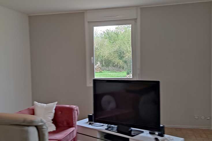 Mur peint dans salon